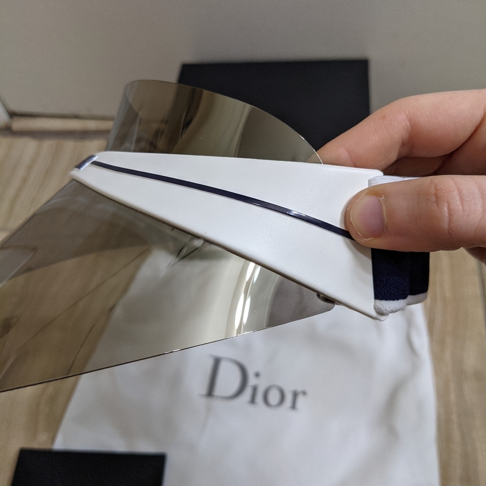 Christian Dior Navy White Trim Visor Hat - Picture 9 of 12